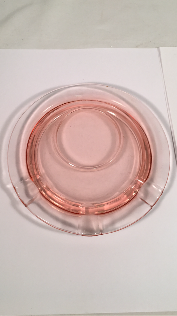 RARE Antique Collectible Pink Depression Glass Floral Etched Ashtray w –  Antique Center