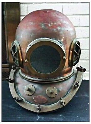 antique diving bell helmet Original 1970s Bronze Divers Helmet Deep Sea Diving Antique Sunken Tre – Antique Center