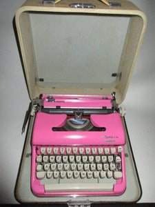 RARE VINAGE 50's 60`s OLYMPIA Colortip SM3 Typewriter in Pink