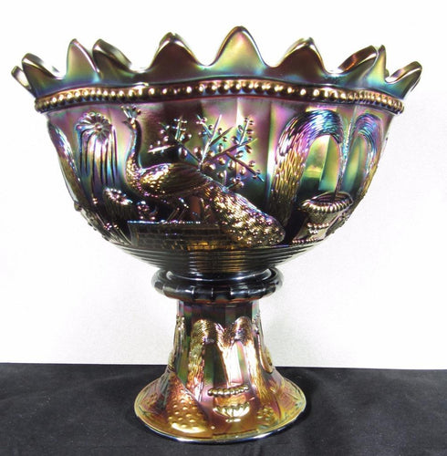 Antique Northwood Carnival Glass Black Amethyst 