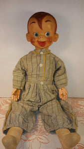 Rare Vtg Effanbee Rootie Kazutie Baseball Doll,20" Inchs 1950's,Very Good Cond!!