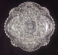 QUAKER CITY American Brilliant ABP Cut Glass COLUMBIA Pattern 9" Low Bowl