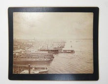 Antique 1887 Original Albumen Photograph View of Docks from Brooklyn Bridge NYC
