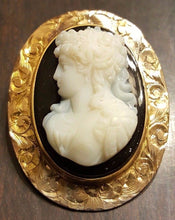 ANTIQUE European Beautiful Detailed 16K 700 Gold CAMEO PIN/BROOCH