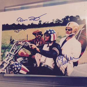 Easy Rider Signed Cast Photo Peter Fonda, Dennis Hopper, Jack Nicholson PSA/DNA