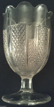 ANTIQUE FLAT DIAMOND PATTERN CELERY VASE RICHARDS & HARTLEY 1880'S GLASS RARE