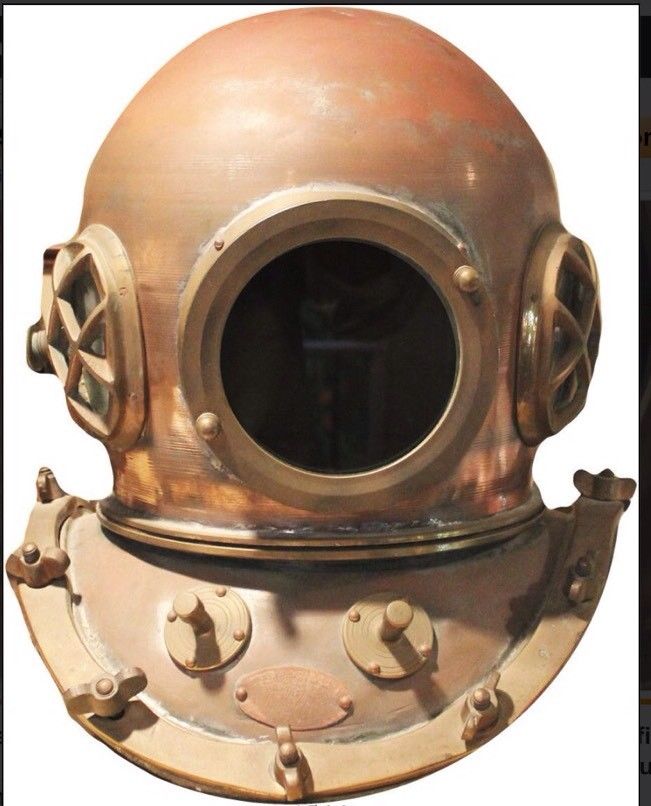antique diving bell helmet Original 1970s Bronze Divers Helmet Deep Sea Diving Antique Sunken Tre – Antique Center