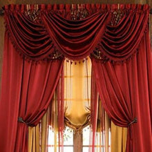 Hyatt WINDOW TREATMENT,complete 7 pc. set-panel +valance+ sheer gold antique