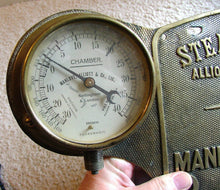 Large Brass Industrial Nameplate With 2 Gauges Machine Age Steampunk MAGNIFICENT LYONS STEAM DISINFECTOR 1880 HOSPITAL ASYLUM WORKHOUSE