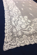 Antique Ivory Victorian Tambour Lace Curtains / Floral French Country 44" x 66"