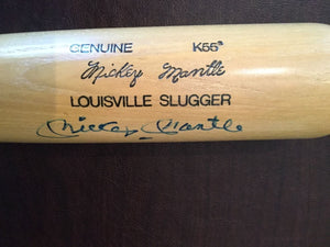 MICKEY MANTLE AUTOGRAPHED BAT GENUINE K55 LOUISVILLE SLUGGER JAMES SPENCE COA