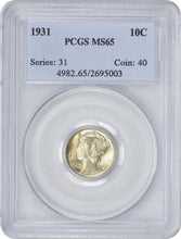 1931 Mercury Dime MS65 PCGS Mint State 65