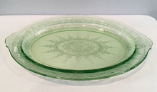 Rare Oval 11-3/4" Lime Green Depression Glass Oval Serving Platter Etch Design