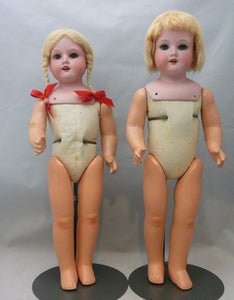 Antique Pair of Armand Marseille Matching 370 18" Boy and Girl Dolls