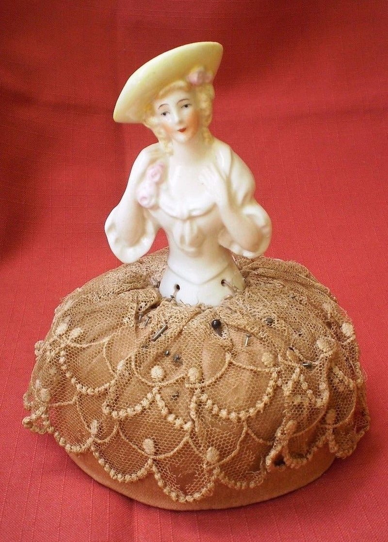 Vintage half doll deals pin cushions