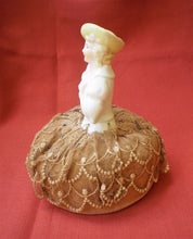Antique Porcelain German Half Doll Pin Cushion-1900's