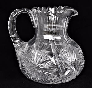 ANTIQUE AMERICAN BRILLIANT CUT GLASS CRYSTAL ABP PITCHER