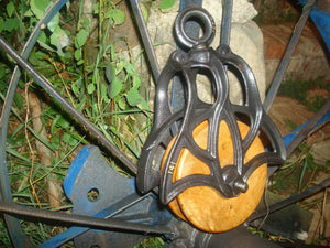 ANTIQUE RARE CAST IRON 137B BIG BARN PULLEY 6''STARLINE WHEEL FARM RUSTIC TOOL