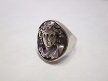 GORGEOUS! Vtg/Antique Art Nouveau Woman Cameo Heavy Sterling Silver Ring Size 7!