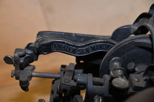 Rare Ambler Mfg Co Natick Mass antique logging saw blade primitive band saw tool