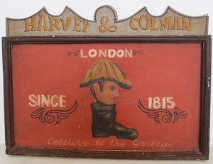 Rare antique handpainted wood sign trade shop London cobblers shoe repair