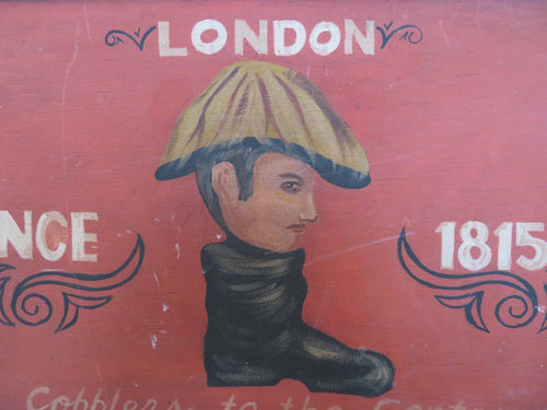 Rare antique handpainted wood sign trade shop London cobblers shoe repair