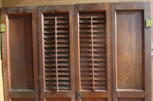 Set Victorian Interior Window Louvered & Panel House Shutters 33" W x 40" H A