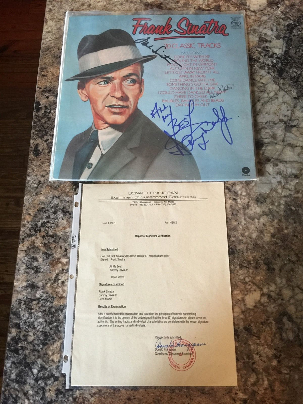 FRANK SINATRA DEAN MARTIN SAMMY DAVIS JR SIGNED ALBUM WITH COA