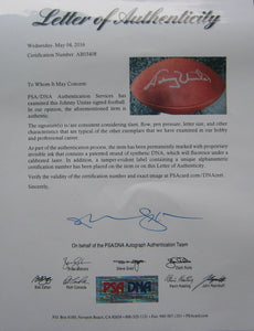 JOHNNY UNITAS Autograph/Signed NFL Football! PSA/DNA COA/Full Letter! AWESOME!