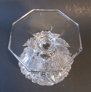 RARE MILLERSBURG Crystal VENETIAN Pattern Glass Footed 6" Rosebowl Vase EAPG