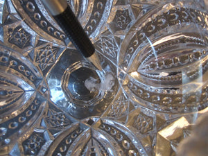 RARE MILLERSBURG Crystal VENETIAN Pattern Glass Footed 6" Rosebowl Vase EAPG