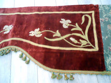 ANTIQUE FRENCH VALANCE 19TH-CENTURY SILK VELVET EMBROIDERY