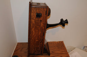 Antique Western Electric Oak Wall Mounted Crank Telephone Phone Vintage Crank ..