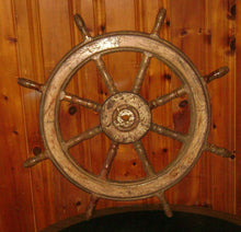 ANTIQUE SHIP CAPTAINS WHEEL 39.5" PIRATE WHALING NAVY