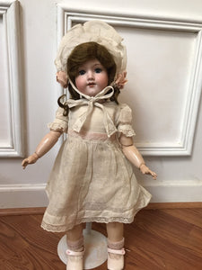 ORIGINAL DRESS & WIG Antique German Armand Marseille Bisque Doll
