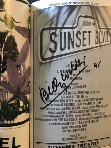 Billy Wilder signed Sunset Boulevard Playbill